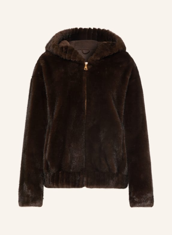 White Label Kunstfell-Jacke DUNKELBRAUN
