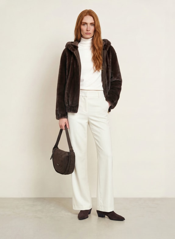 White Label Kunstfell-Jacke DUNKELBRAUN