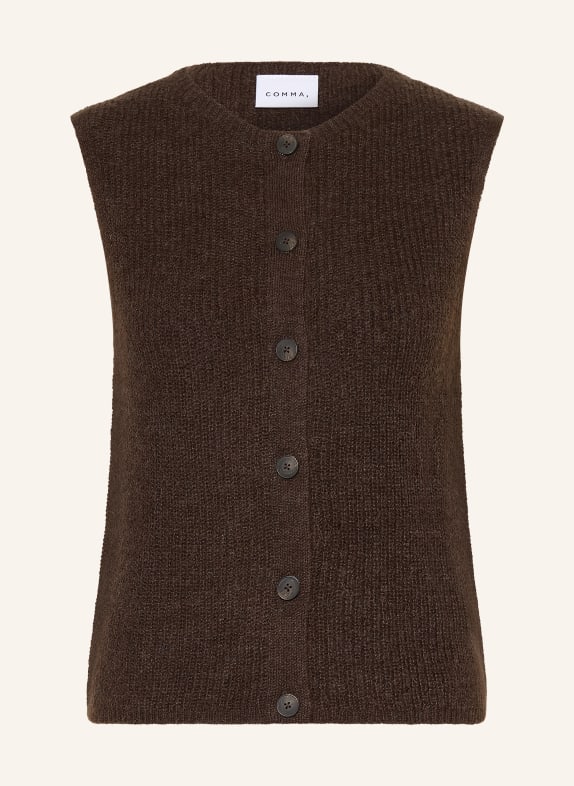 comma Knit vest DARK BROWN