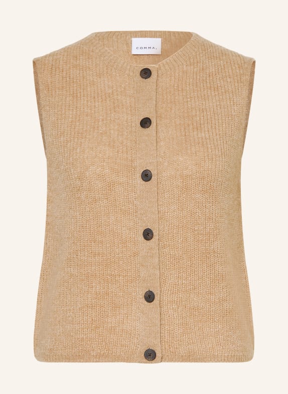 comma Knit vest LIGHT BROWN