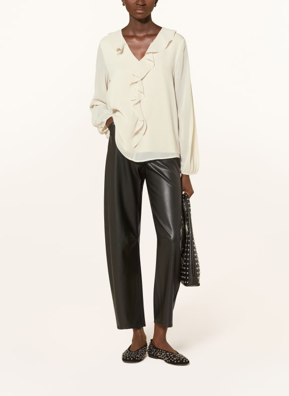 s.Oliver BLACK LABEL Blouseshirt met volants LICHTBRUIN