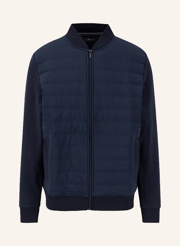 FYNCH-HATTON Sweatjacke im Materialmix DUNKELBLAU