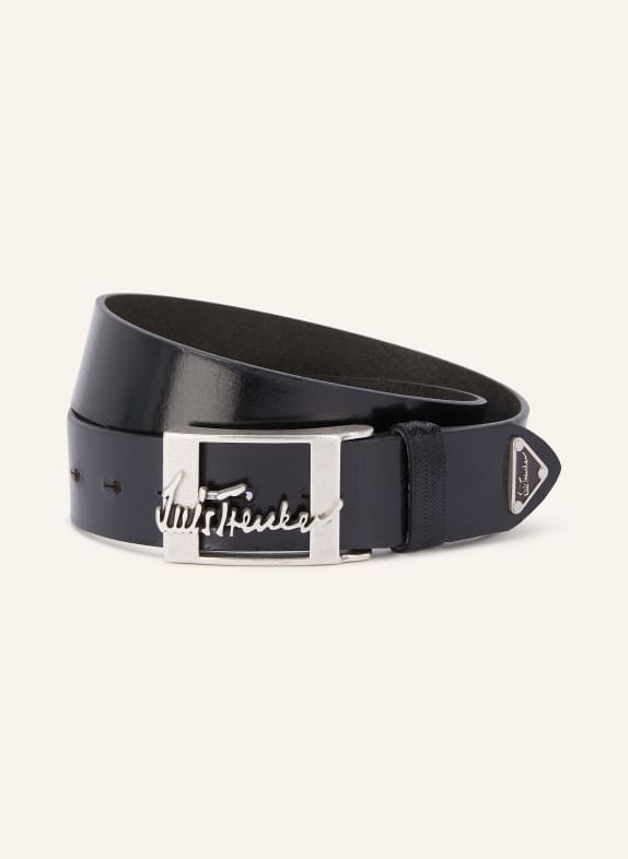 Luis Trenker LUFRANCO Leather Belts BLACK / SILVER