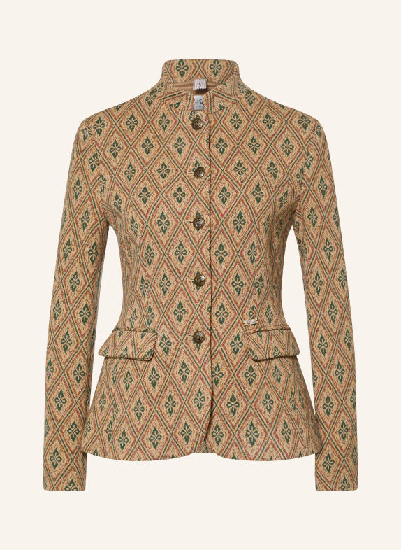 Luis Trenker Jacquard-Janker LURANDA BEIGE / BRUIN / DONKERGROEN