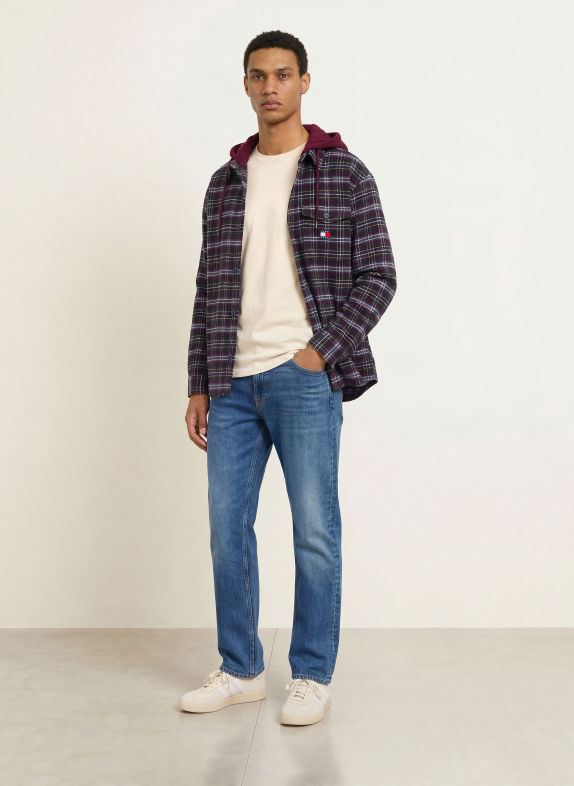 TOMMY JEANS Jachetă de exterior ALBASTRU ÎNCHIS / BEJ / ROȘU ÎNCHIS