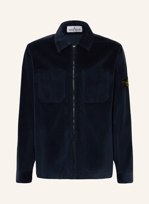 STONE ISLAND JUNIOR Overjacket aus Cord DUNKELBLAU