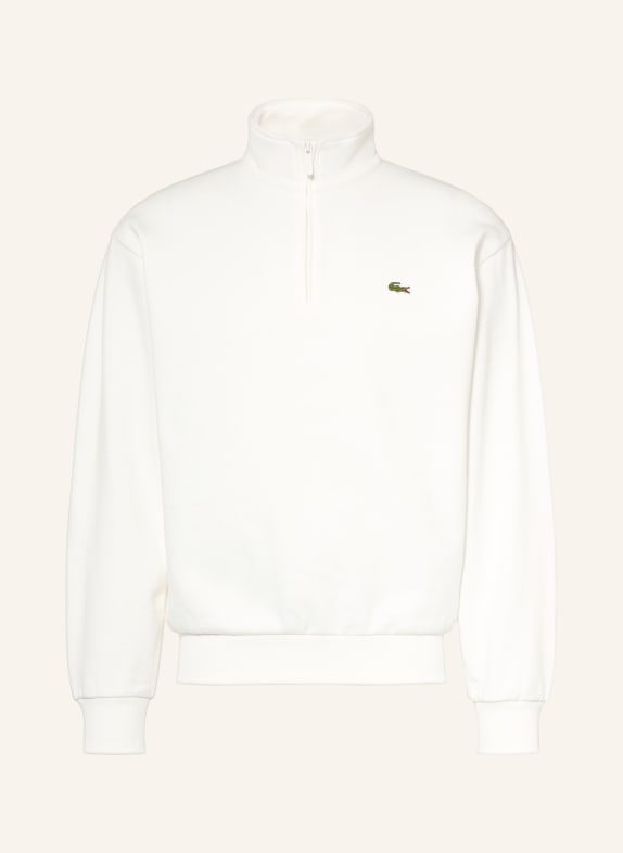 LACOSTE Half-zip sweatshirt ECRU