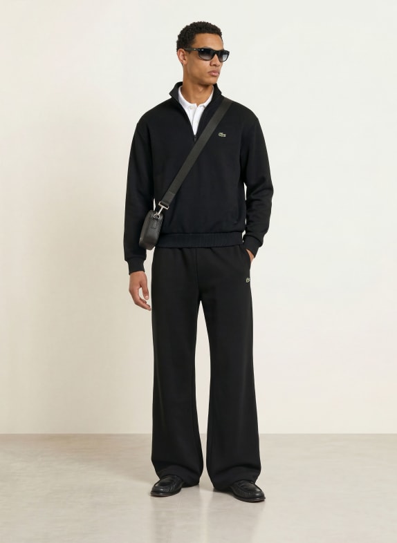 LACOSTE Sweater met halve rits ZWART
