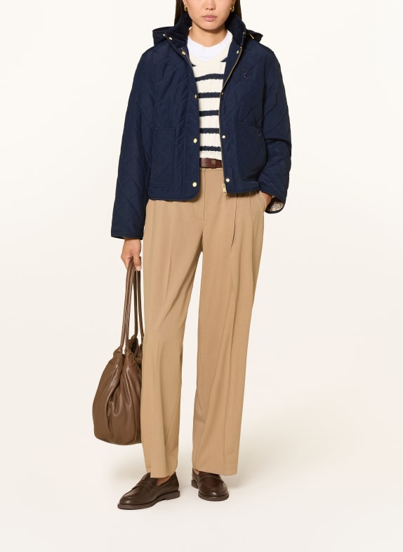 TOMMY HILFIGER Steppjacke mit abnehmbarer Kapuze DUNKELBLAU