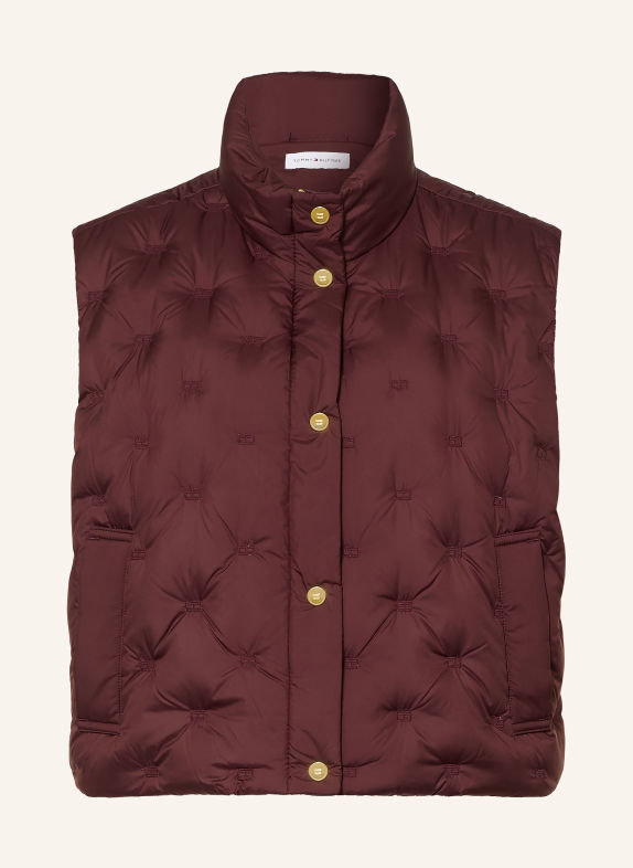 TOMMY HILFIGER Down vest DARK RED