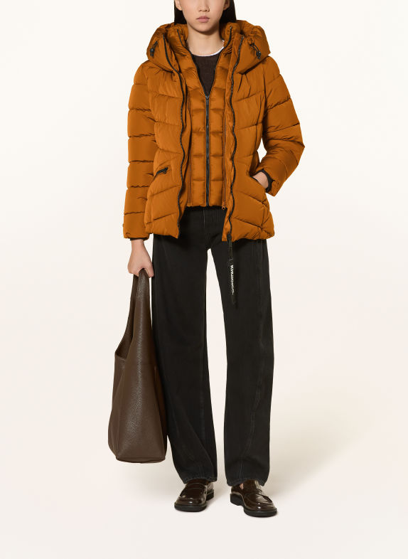 khujo HERSCH Quilted Jacket with Removable Trim and Hood COGNAC