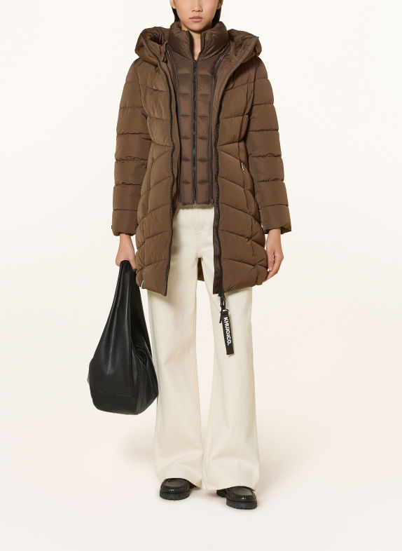 khujo KIERA Quilted Coat with Removable Trim KHAKI