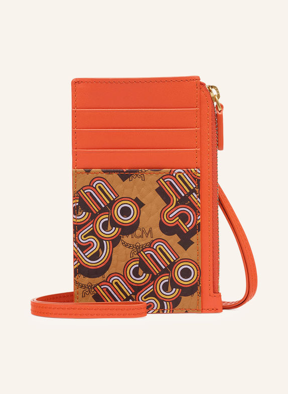 MCM AREN Card wallet COGNAC / ORANGE / BLACK