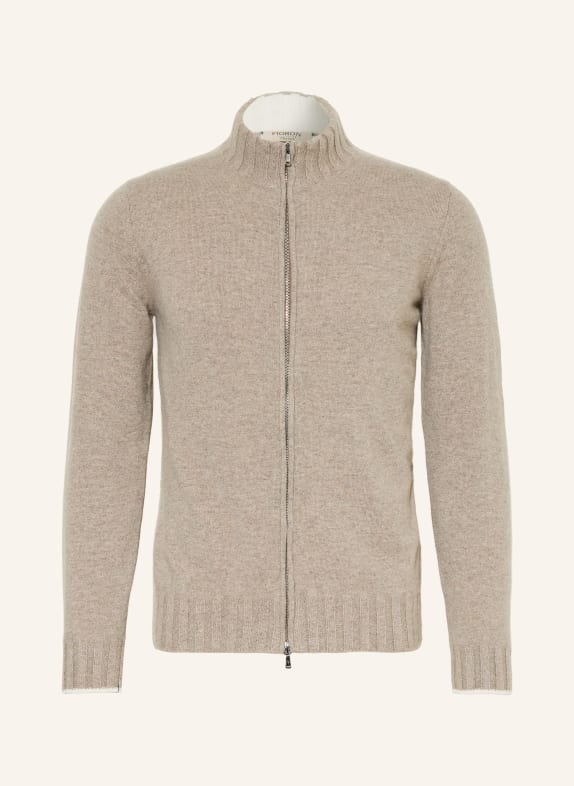 FIORONI Strickjacke aus Cashmere HELLBRAUN