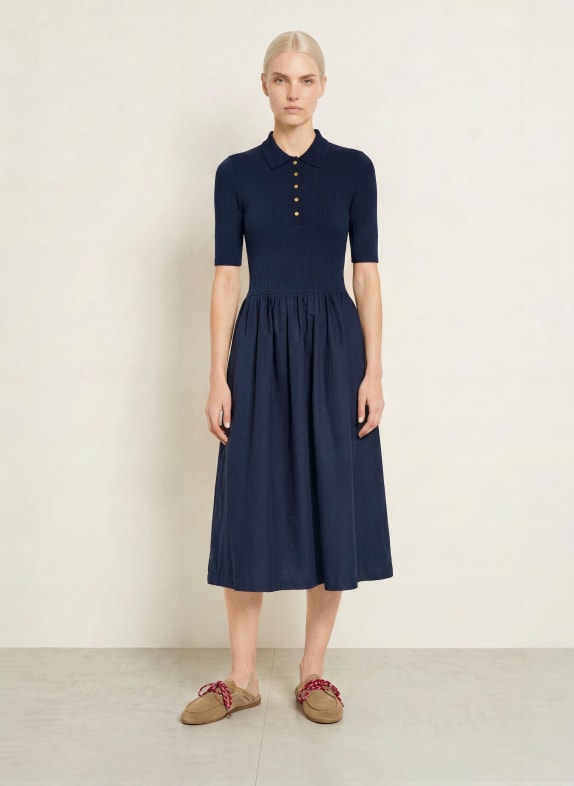 TOMMY HILFIGER Robe en mélange de matières BLEU FONCÉ