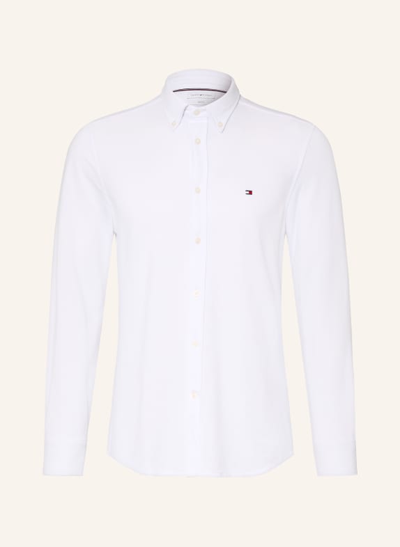 TOMMY HILFIGER Piqué-Hemd Slim Ft WEISS