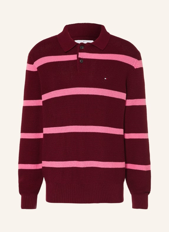TOMMY HILFIGER Rugbyshirt DUNKELROT / PINK
