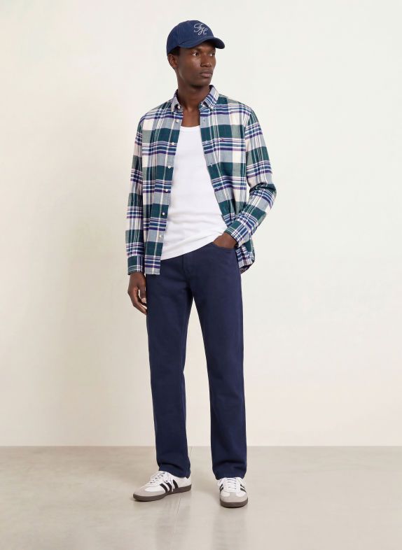 TOMMY HILFIGER Flanellhemd Regular Fit GRÜN / LILA / BLAU