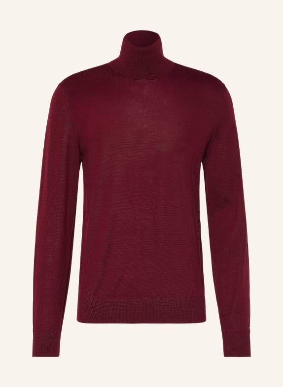 TOMMY HILFIGER Rollkragenpullover DUNKELROT