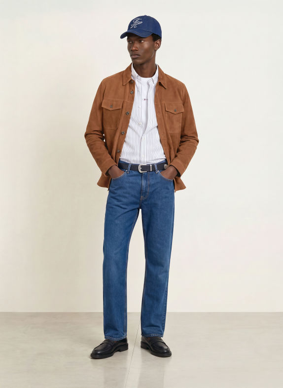 TOMMY HILFIGER Surveste en cuir COGNAC