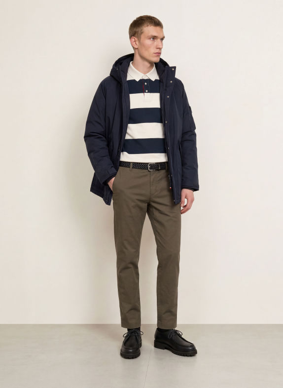 TOMMY HILFIGER Rugbyskjorta MÖRKBLÅ / VIT