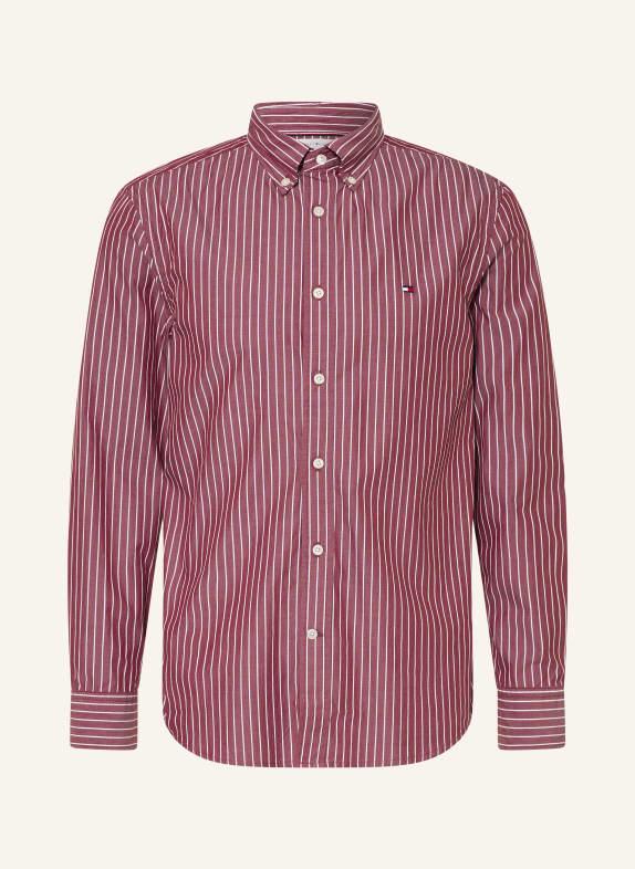 TOMMY HILFIGER Hemd Comfort Fit DUNKELROT / WEISS
