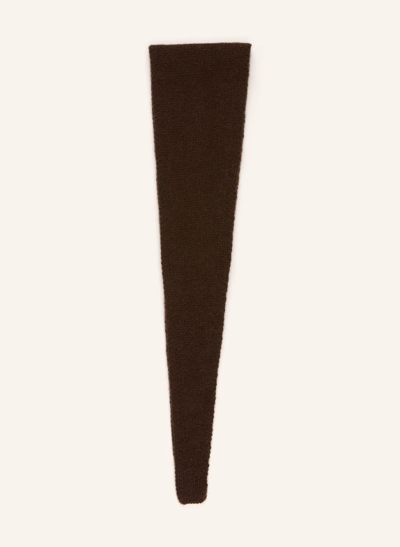 darling harbour Triangular scarf with cashmere DARK BROWN