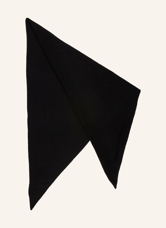darling harbour Triangular scarf with cashmere BLACK
