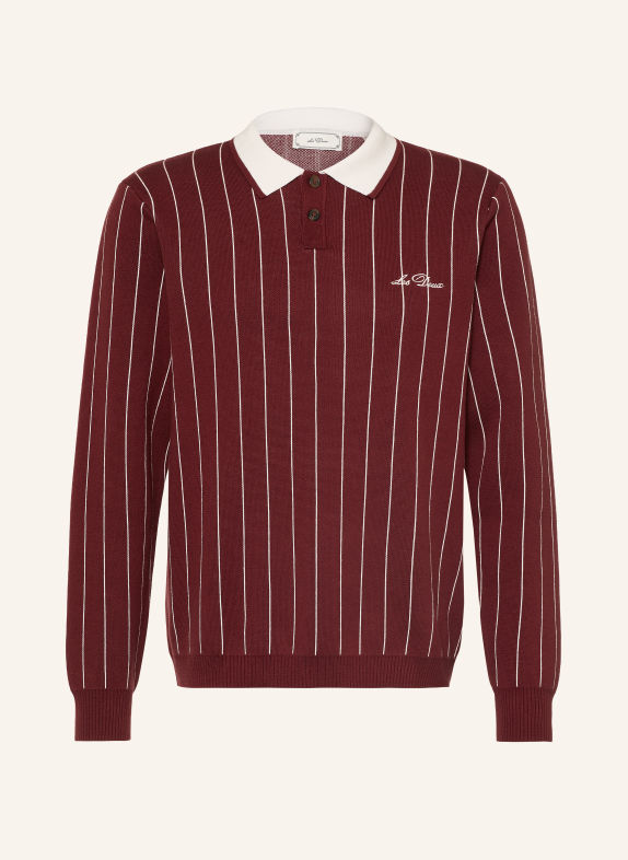 LES DEUX Rugbyshirt DUNKELROT / WEISS