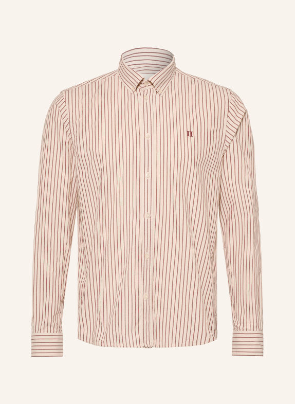 LES DEUX Oxfordhemd Regular Fit ECRU / DUNKELROT