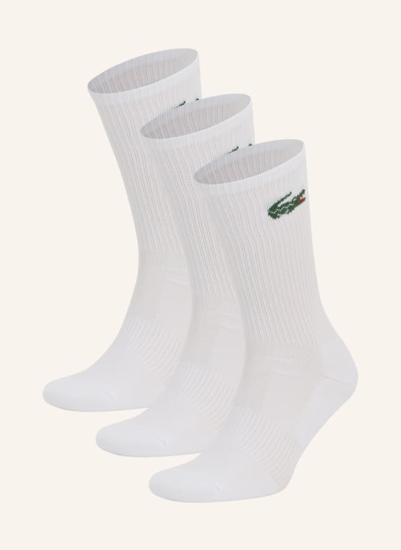 LACOSTE Zestaw 3 par skarpet BIAŁY
