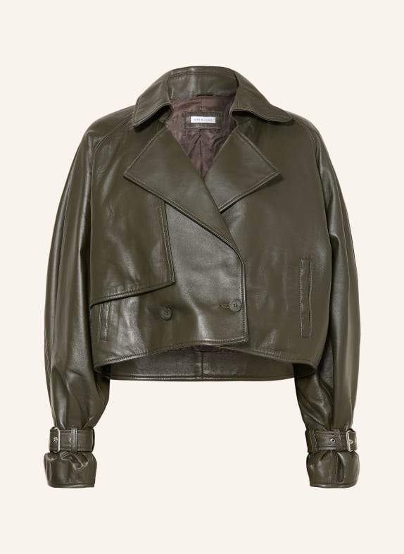 MRS & HUGS Leather jacket DARK BROWN