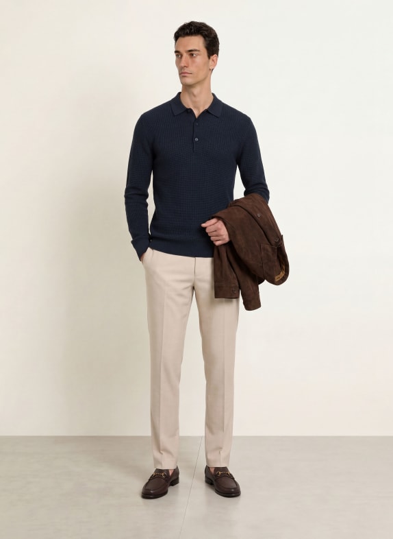 OLYMP Polo en maille BLEU FONCÉ