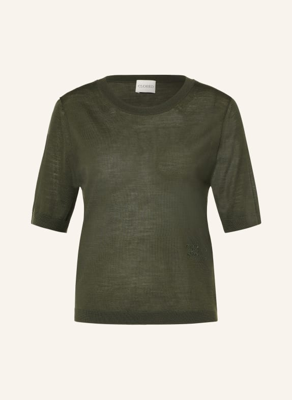 CLOSED Gebreid shirt DONKERGROEN