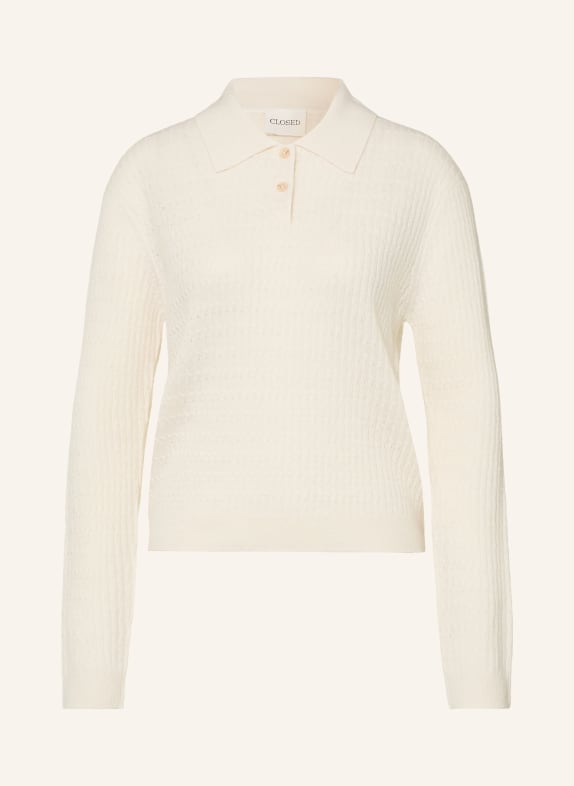 CLOSED Strick-Poloshirt WEISS