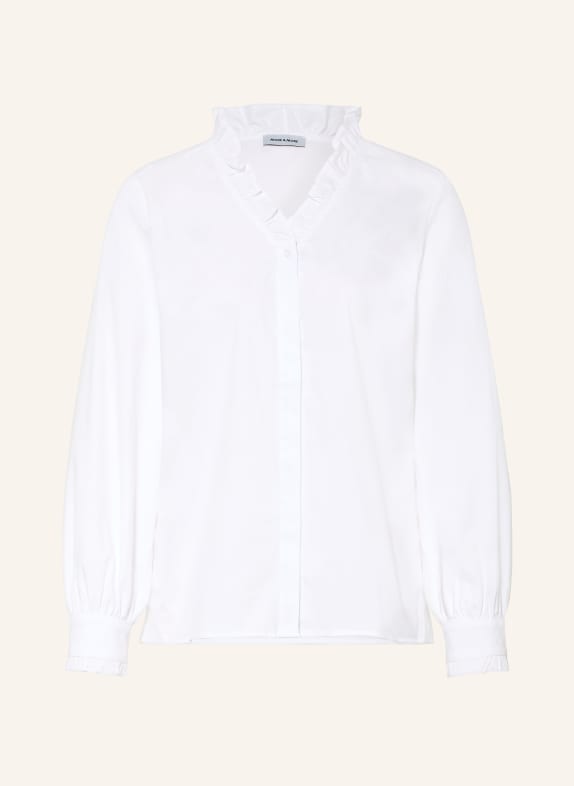 MORE & MORE Blusenshirt mit Rüschen WEISS
