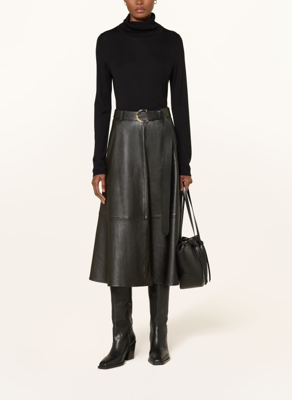 FTC CASHMERE Coltrui met col en kasjmier ZWART