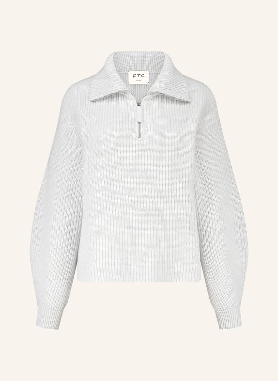 FTC CASHMERE Cashmere Half-zip sweater LIGHT GRAY
