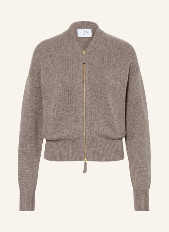 FTC CASHMERE Strickjacke aus Cashmere TAUPE