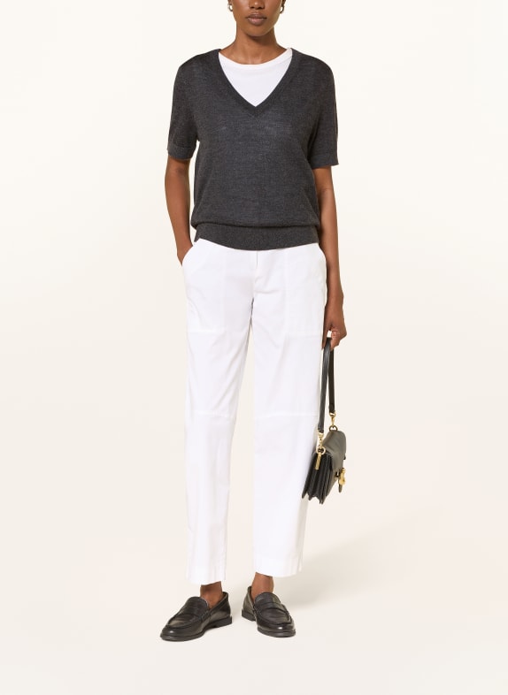 FTC CASHMERE Gebreid shirt met kasjmier DONKERGRIJS