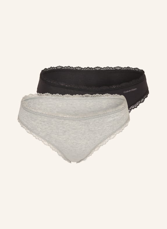 Calvin Klein Zestaw 2 par slipów COTTON STRETCH JASNOCZARY / CZARNY