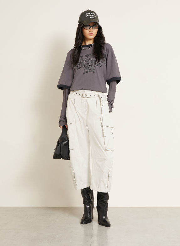 Acne Studios Tricou cu mânecă lungă GRI ÎNCHIS / NEGRU