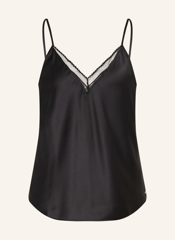 Calvin Klein SIGNATURE STRETCH LACE Satin Sleep top BLACK