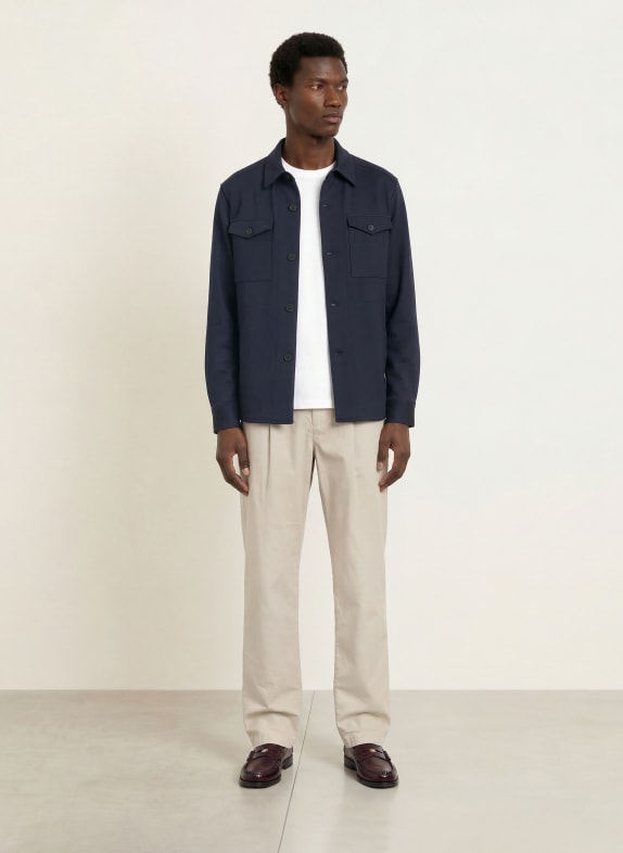 HARRIS WHARF LONDON Overjacket DONKERBLAUW