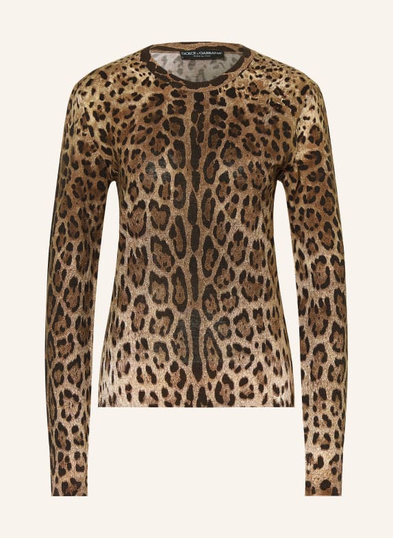 DOLCE & GABBANA Long-sleeve shirt DARK BROWN / LIGHT BROWN / BROWN