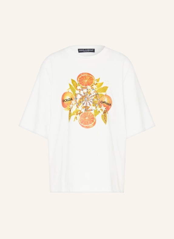 DOLCE & GABBANA Oversized Shirt WHITE / ORANGE / GREEN