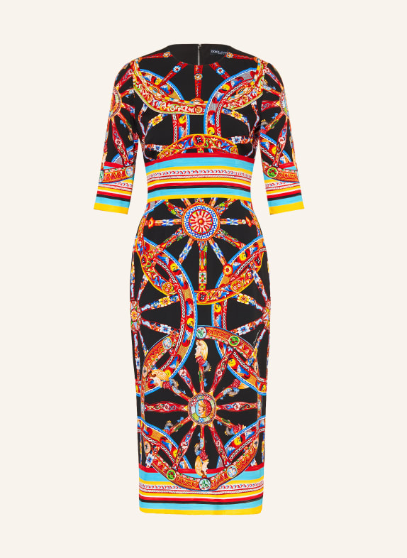 DOLCE & GABBANA Sheath dress BLACK / RED / BLUE
