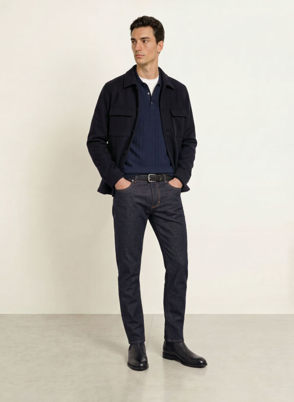 FYNCH-HATTON Polo en maille BLEU FONCÉ