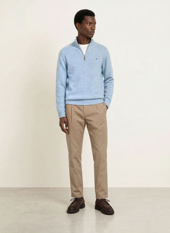 FYNCH-HATTON Half-zip sweater LIGHT BLUE