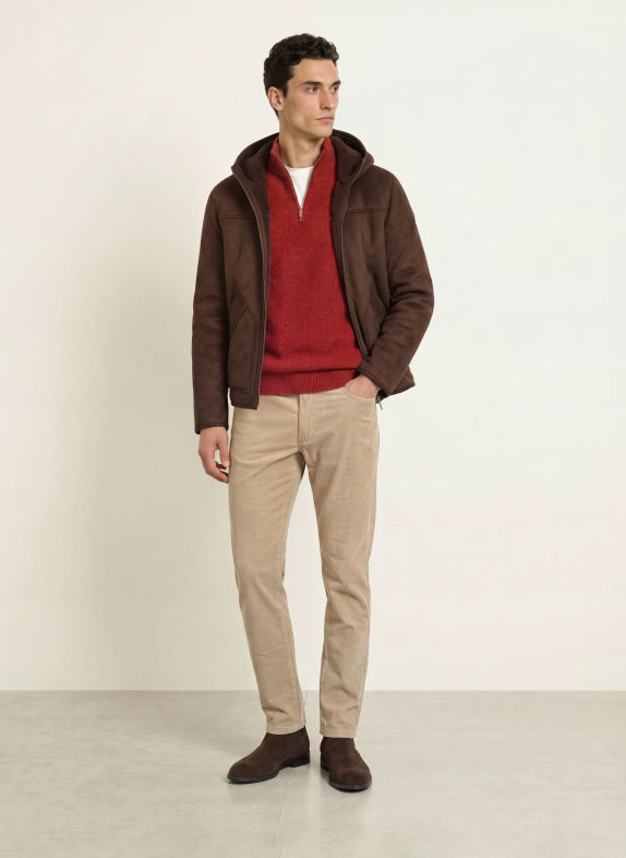 FYNCH-HATTON Half-zip sweater RED